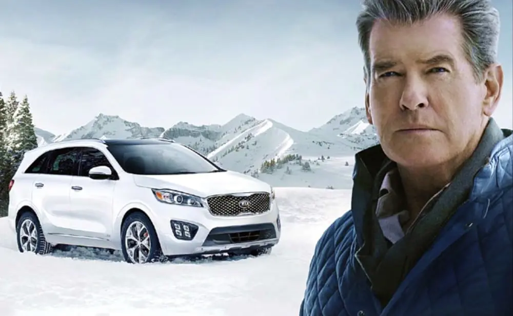 Celebrities brosnan at the superbowl in a sorento - Celebrities