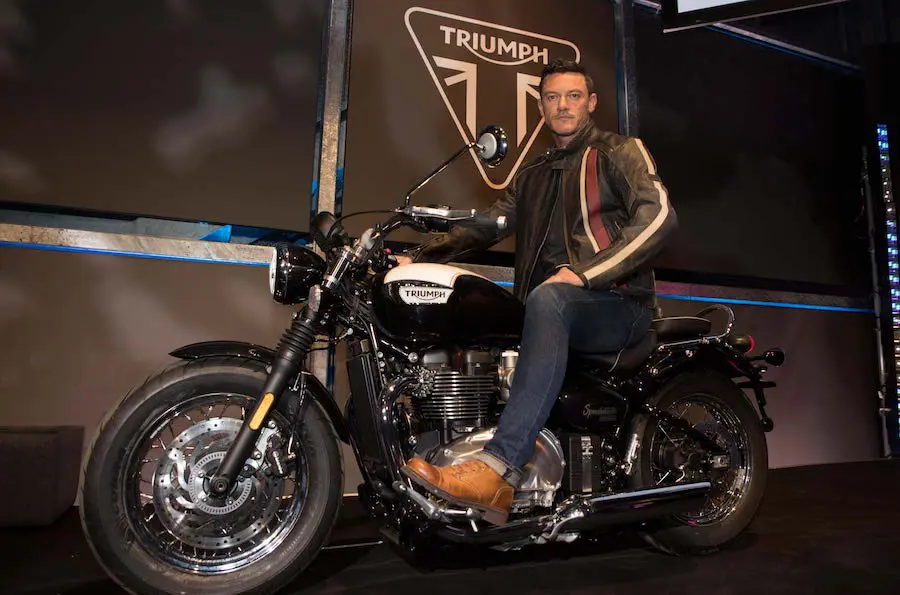 Celebrities Luke Evans rides Triumph Bonneville Speedmaster - Celebrities