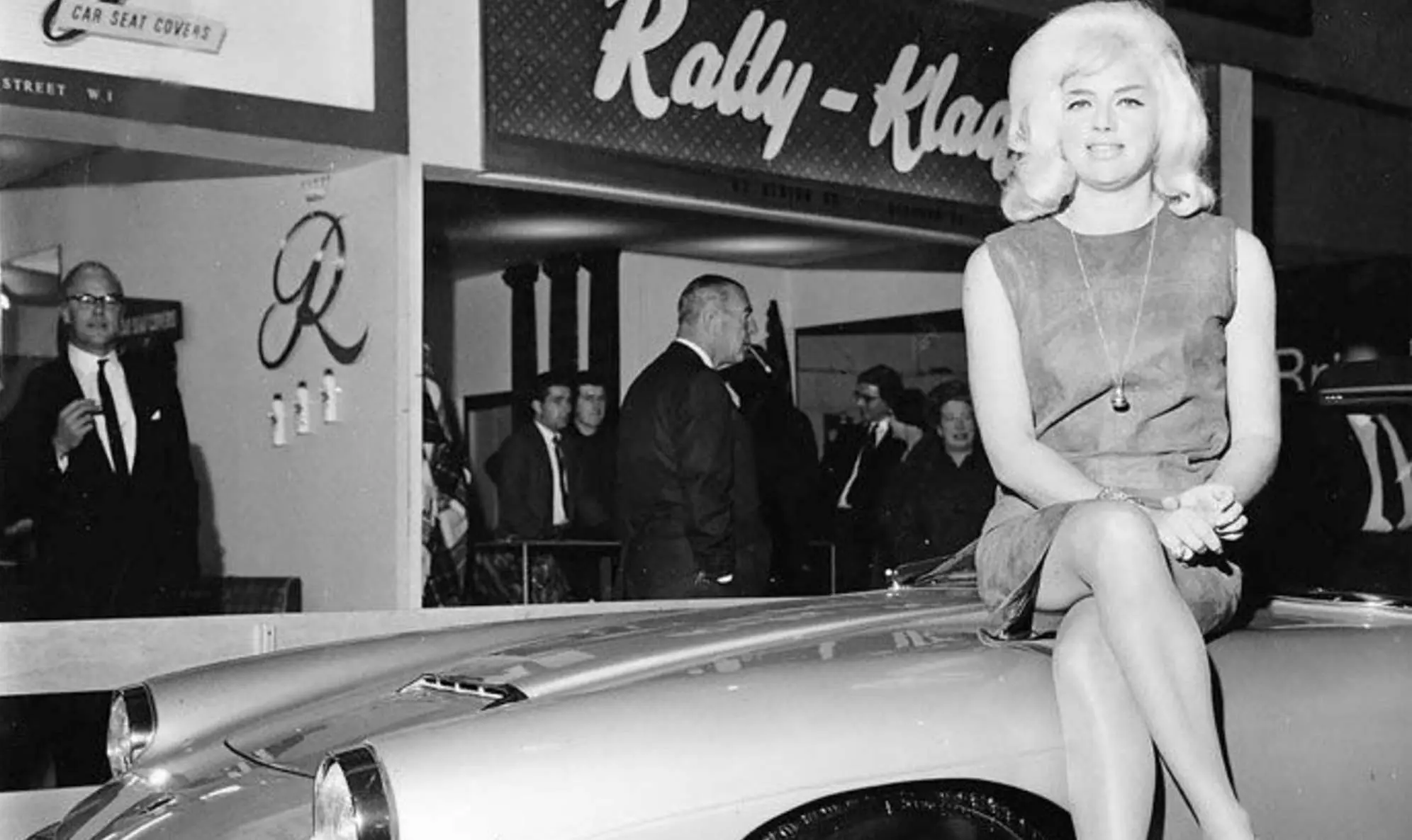 Diana Dors on her Maserati at Earls Court copy - Stories