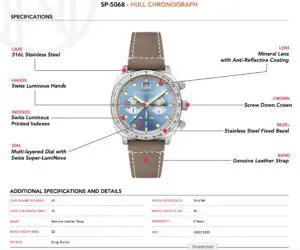 Super Colourful Spinnaker HULL CHRONOGRAPH SP-5068 Spinnaker Hull 300x250 - Super Colourful Spinnaker HULL CHRONOGRAPH SP-5068