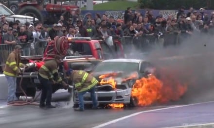 Ford Mustang goes up in Flames