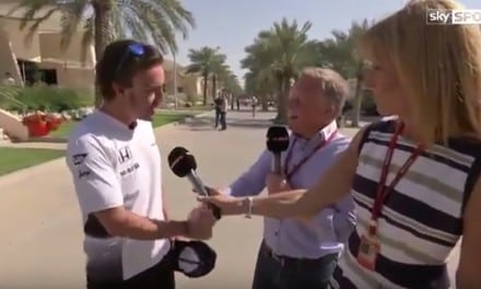 Johnny Herbert confronts Fernando Alonso