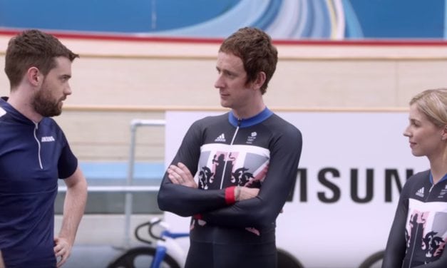 Sir Bradley Wiggins and Jack Whitehall and Becky James get cycling for Rio…