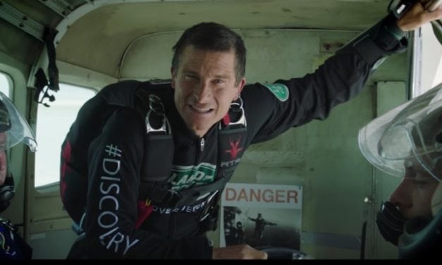 Bear Grylls former Free Car Mag Cover Star Skydives to test Land Rover’s Intelligent Seat Fold Technology