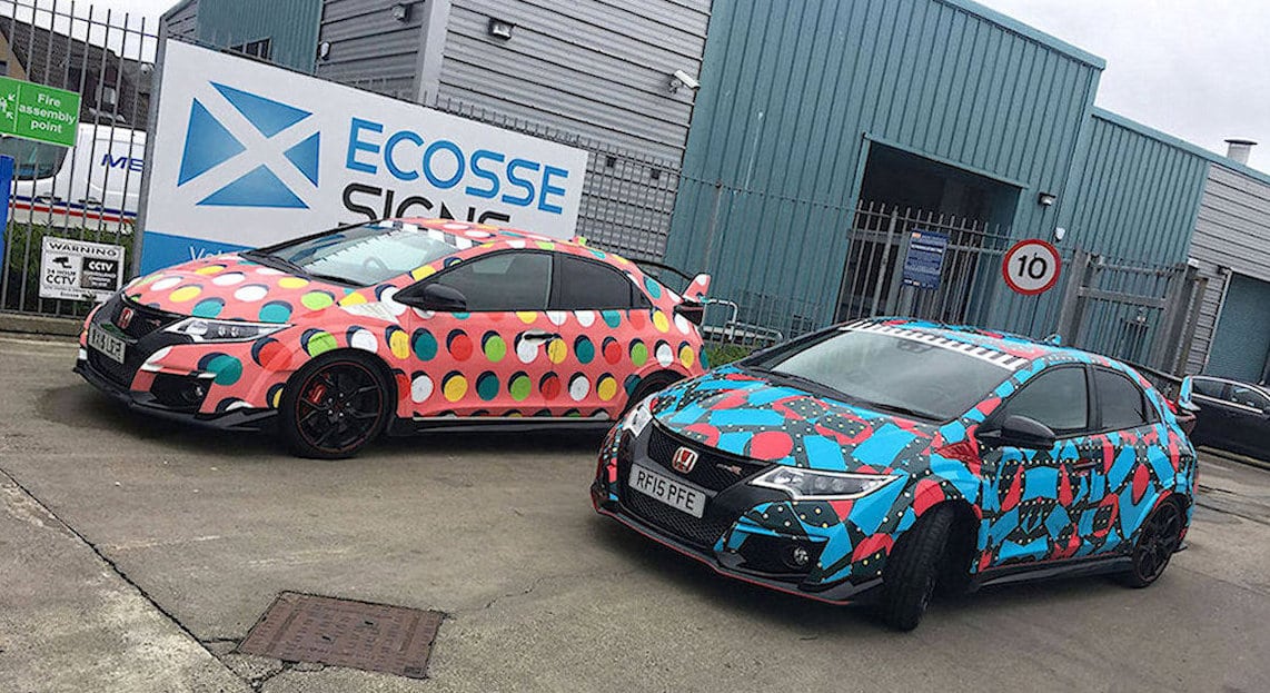 Honda Civics Wrapped by 3M and Ecosse Signs for Kaiser Chiefs Video