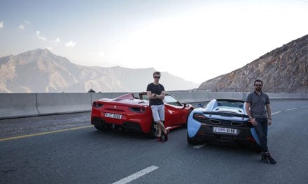 Racing driver Oliver Webb takes a Ferrari 488 Spider to Ras Al Khaimah