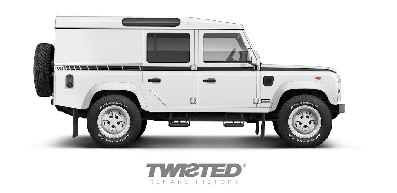 Twisted Land Rovers in Geneva