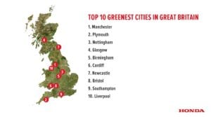 Honda Greenest People Top Ten Map 300x167 - Honda reveals the 'Greenest People' in Great Britain