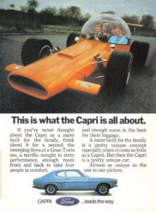 1971 FORD CAPRI MK1 ADVERT 221x300 - When Capris were Cool